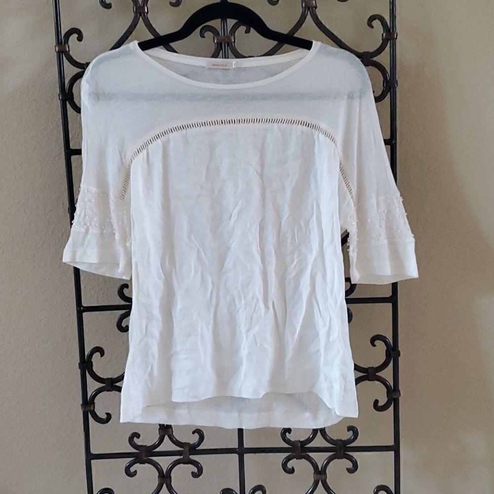 MARIA FILO Cream Top - Size Small‎